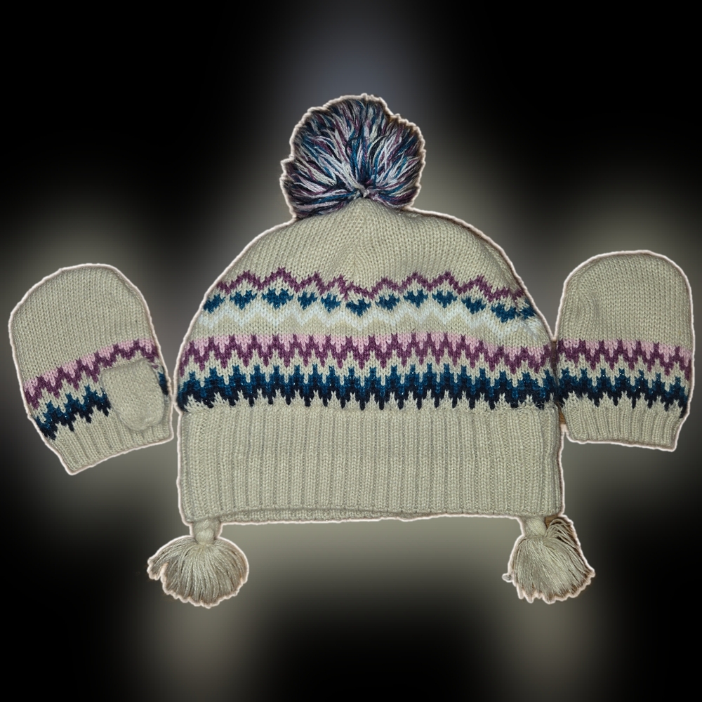 18-24 Month Cozy Knit Hat and Mittens Set